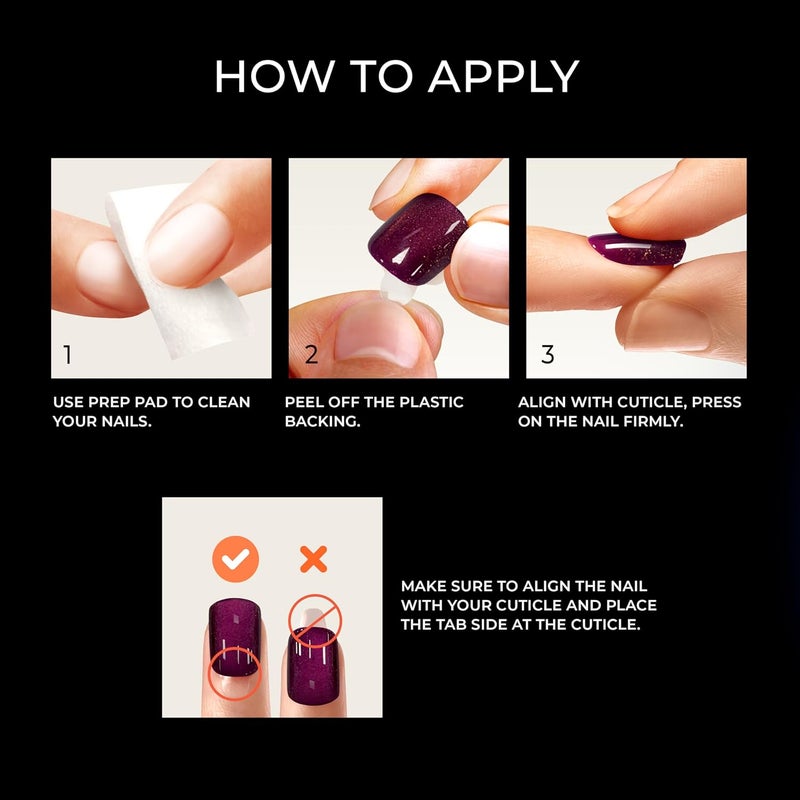 Impress KISS No Glue Mani Press On Nails, Color FX, 'Satellite', Light Pink, Short Size, Squoval Shape, Includes 30 Nails, Prep Pad, Instructions Sheet, 1 Manicure Stick, 1 Mini File - Image 2